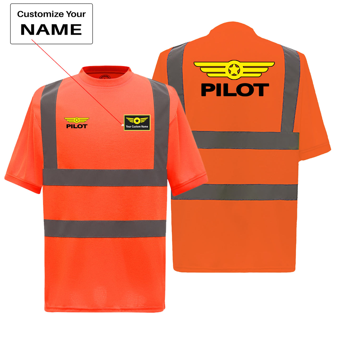 Pilot & Badge Designed Reflective T-Shirts