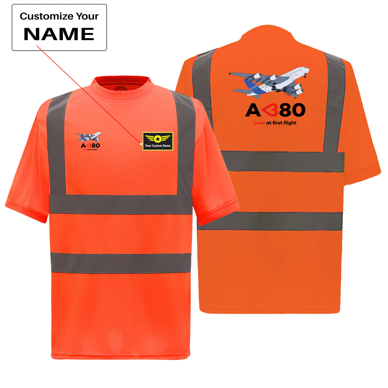 Airbus A380 Love at first flight Designed Reflective T-Shirts