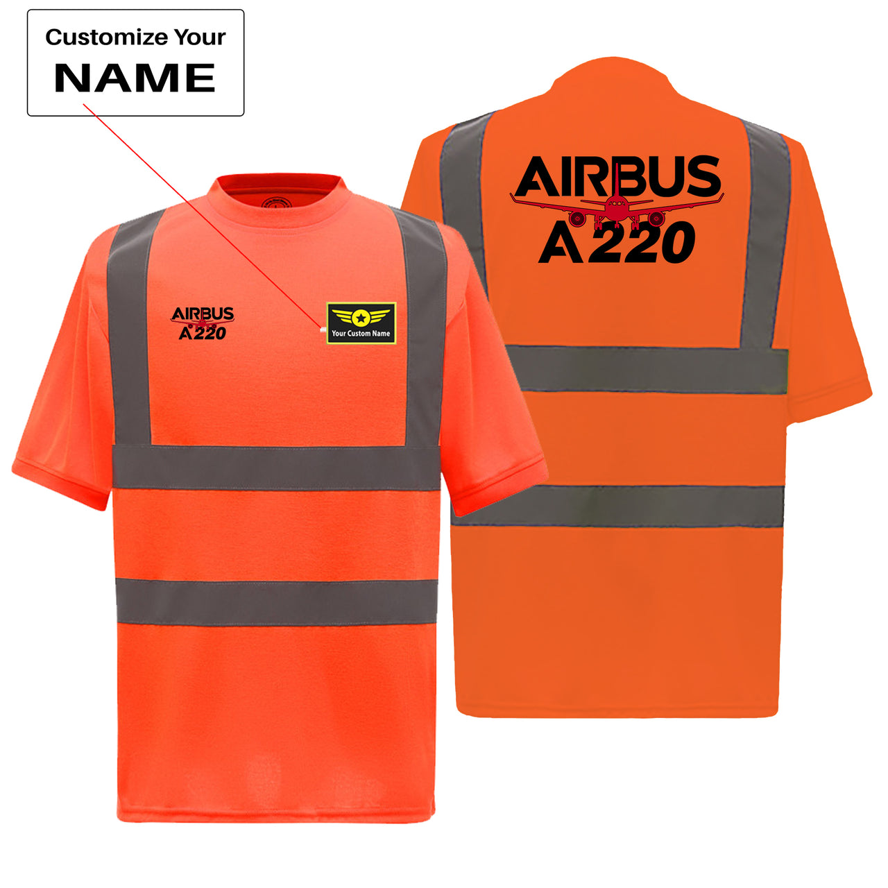 Airbus A220 Designed Reflective T-Shirts