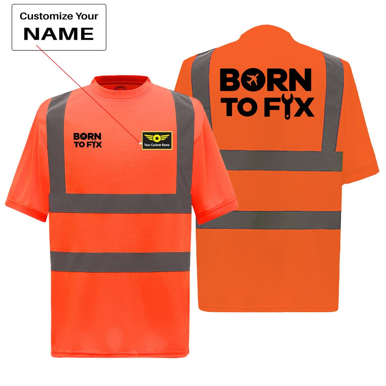 Born To Fix Airplanes Designed Reflective T-Shirts