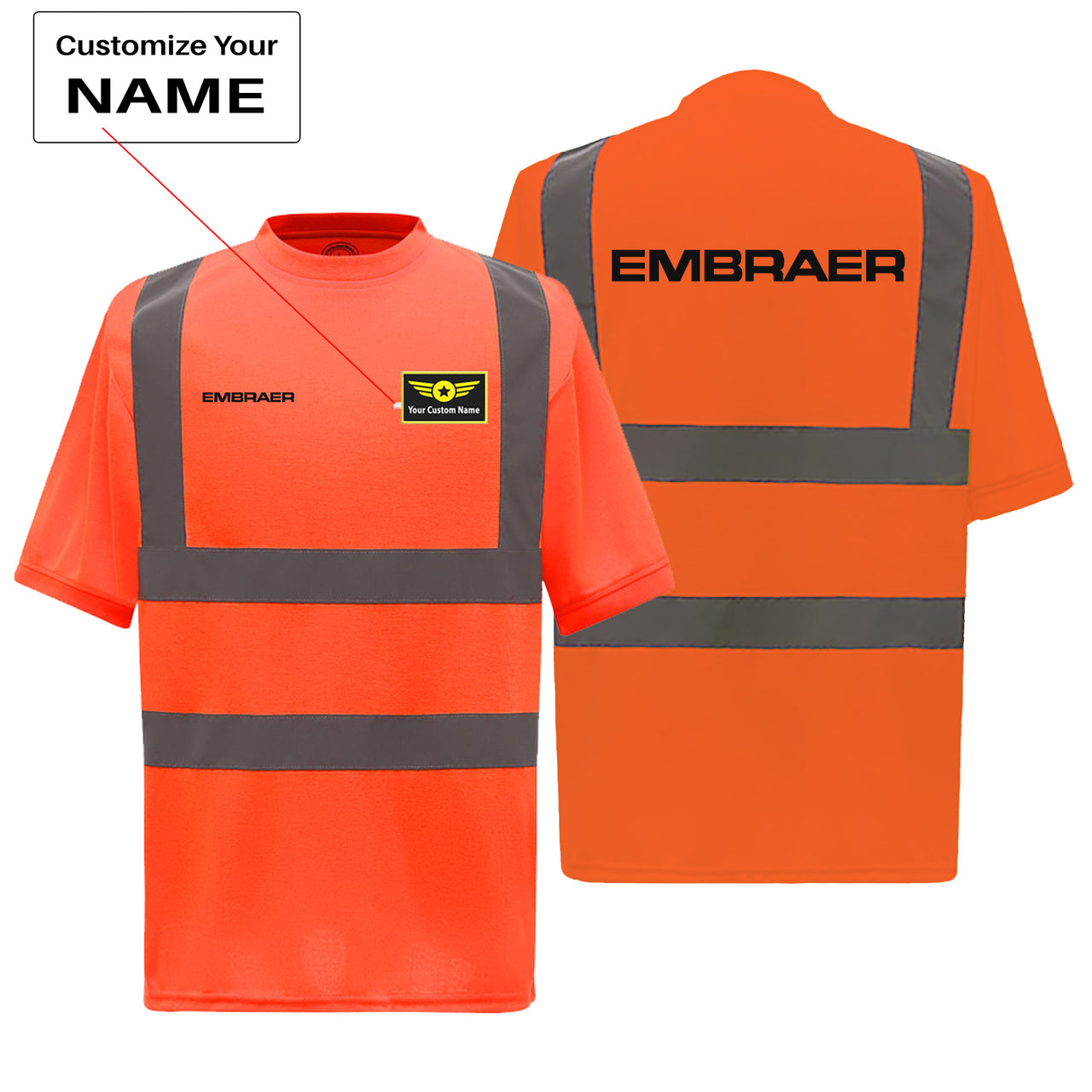 Embraer & Text Designed Reflective T-Shirts