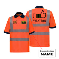 Thumbnail for I Like Aviation Designed Reflective Polo T-Shirts