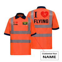 Thumbnail for I Love Flying Designed Reflective Polo T-Shirts