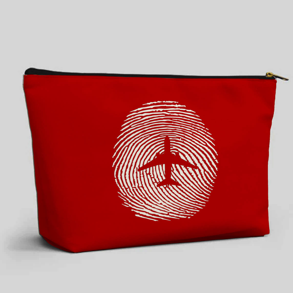 Aviation Finger Print Designed Zipper Pouch