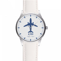 Thumbnail for Airbus A300 Designed Fashion Leather Strap Watches