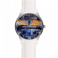 Thumbnail for Amazing Boeing 737 Cockpit Designed Fashion Leather Strap Watches