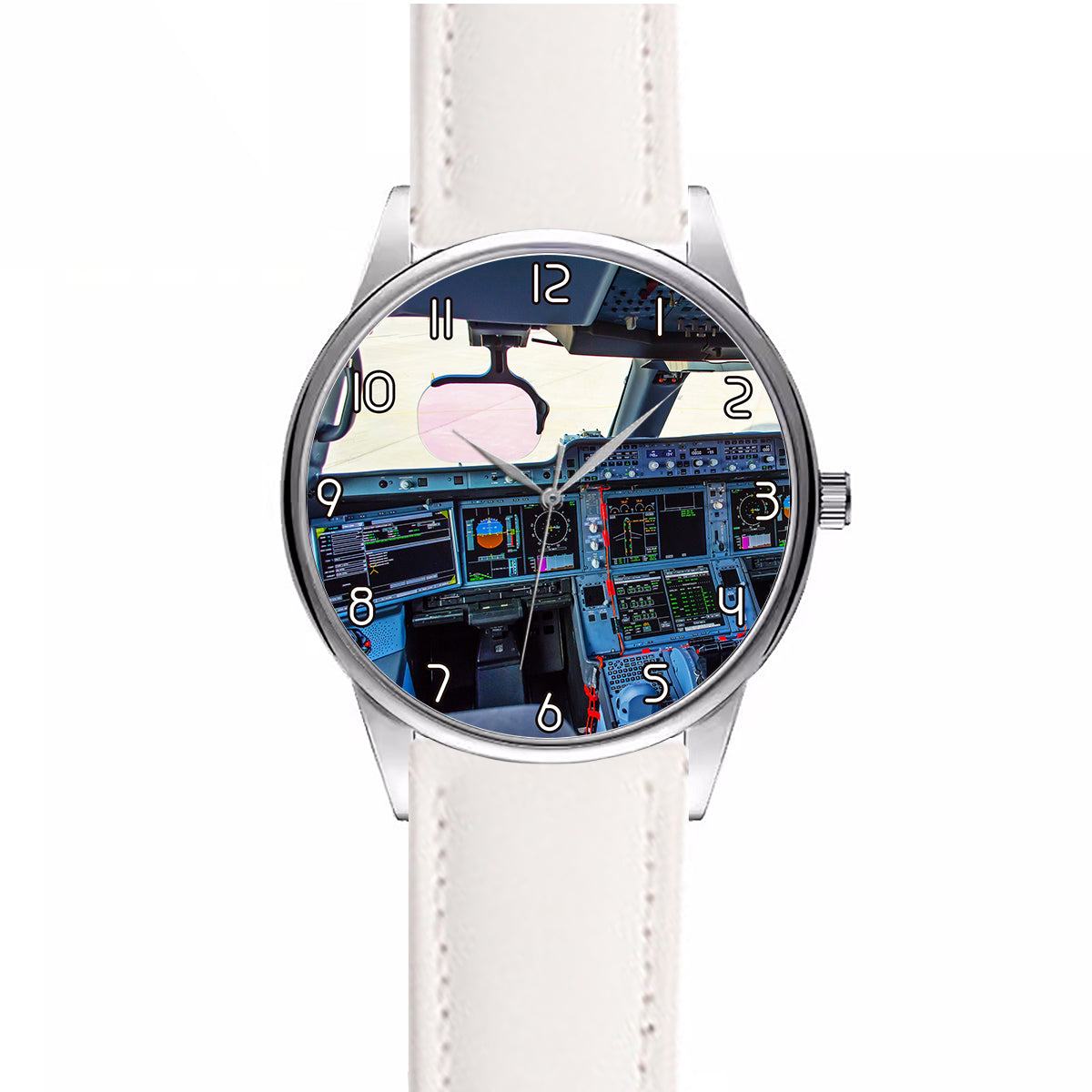 Airbus A350 Cockpit Designed Fashion Leather Strap Watches