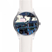 Thumbnail for Airbus A350 Cockpit Designed Fashion Leather Strap Watches