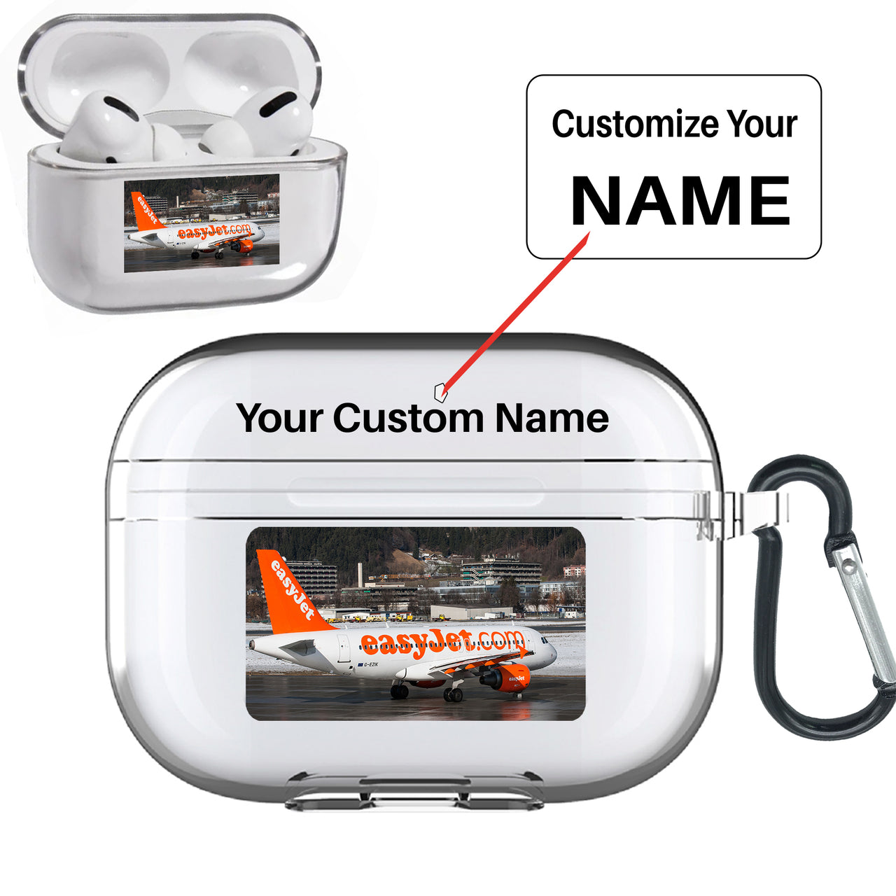 Easyjet's A320 Designed Transparent Earphone AirPods "Pro" Cases