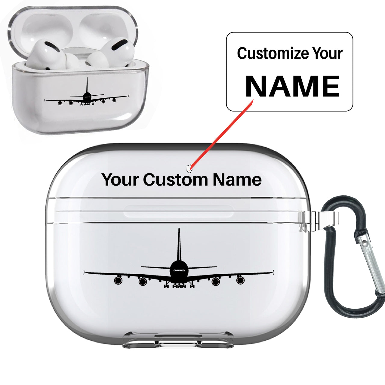 Airbus A380 Silhouette Designed Transparent Earphone AirPods "Pro" Cases