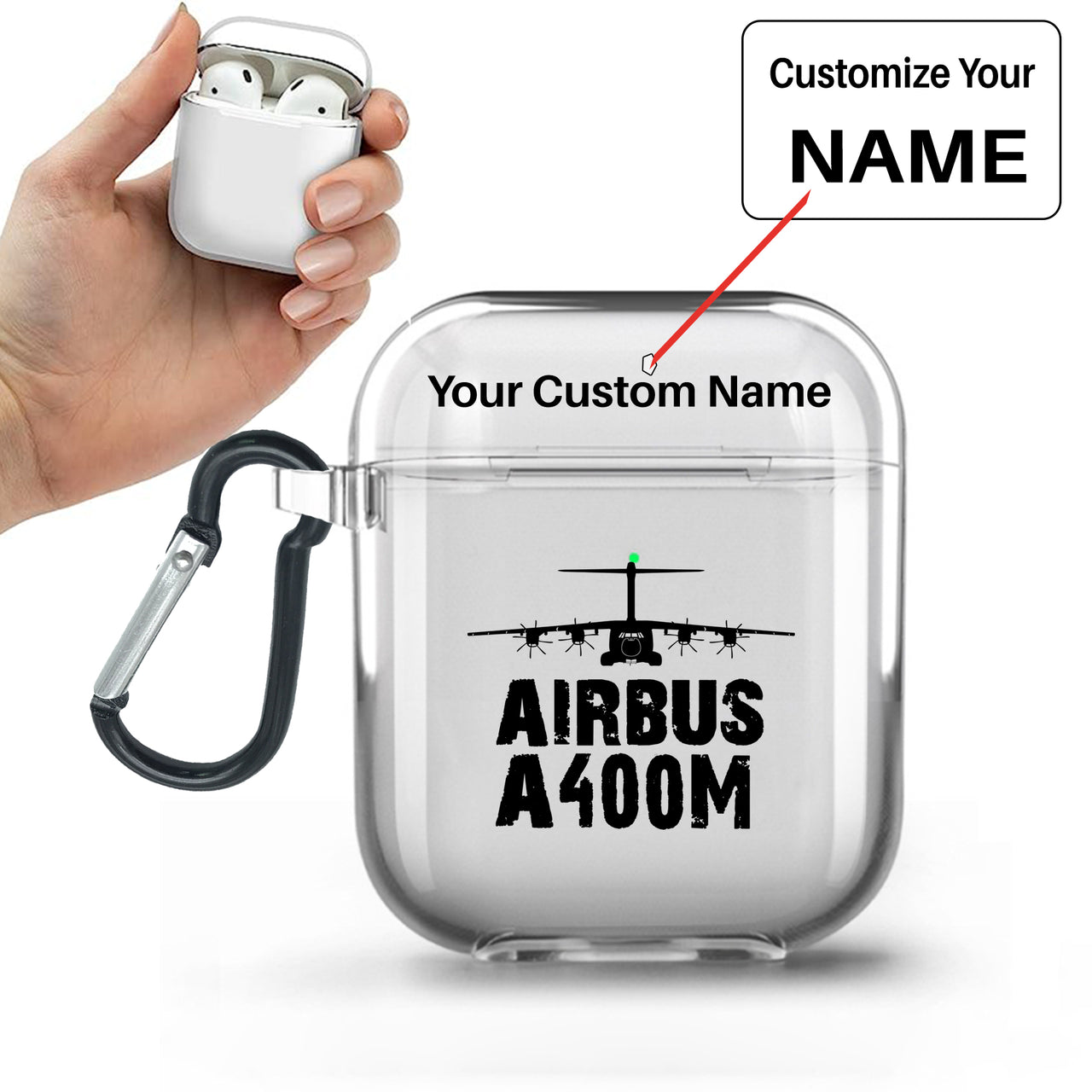 Airbus A400M & Plane Designed Transparent Earphone AirPods Cases