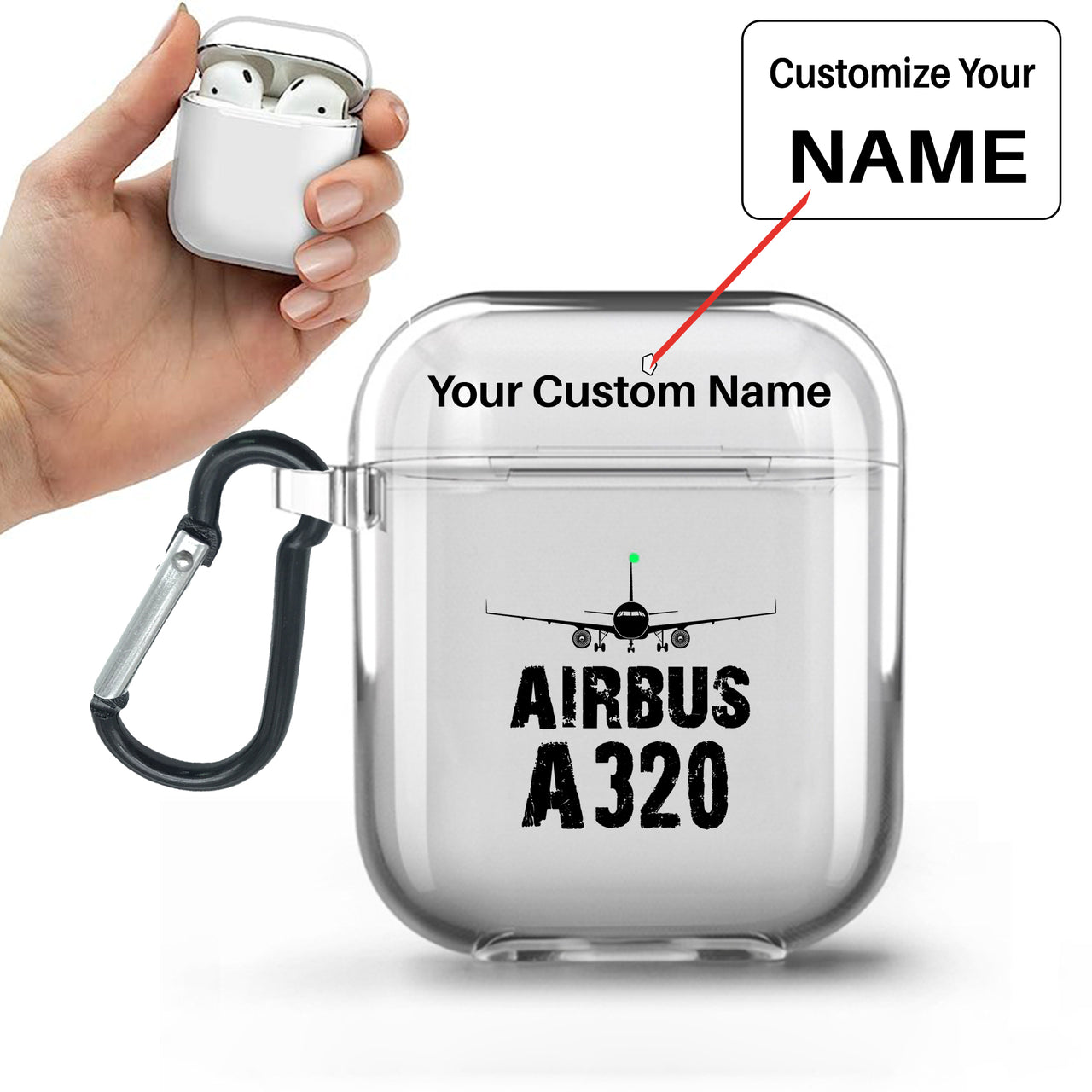 Airbus A320 & Plane Designed Transparent Earphone AirPods Cases