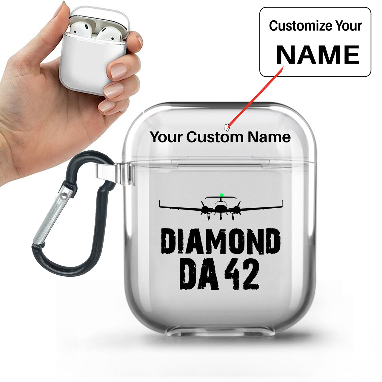 Diamond DA42 & Plane Designed Transparent Earphone AirPods Cases