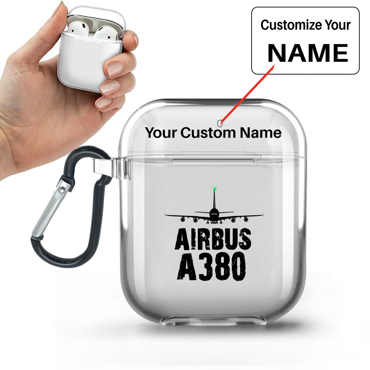 Airbus A380 & Plane Designed Transparent Earphone AirPods Cases