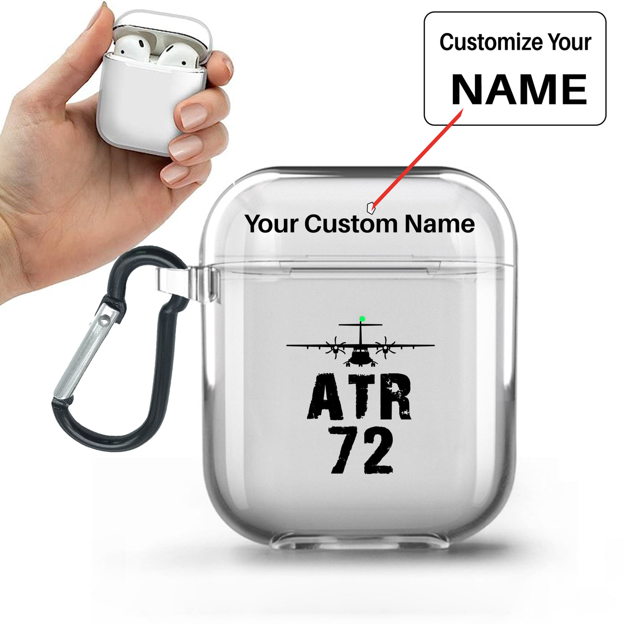 ATR-72 & Plane Designed Transparent Earphone AirPods Cases