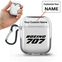 Thumbnail for Boeing 707 & Text Designed Transparent Earphone AirPods Cases