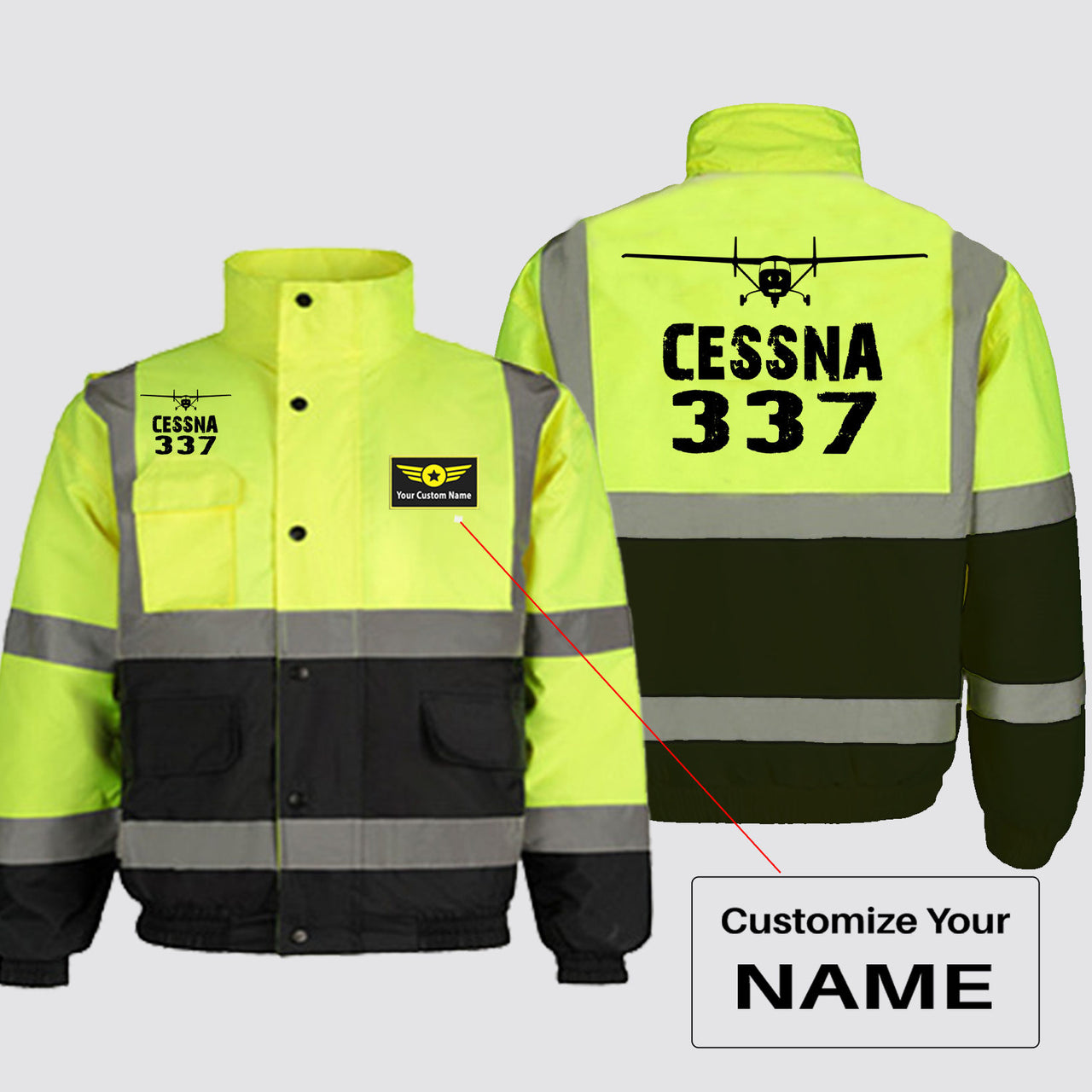 Cessna 337 & Plane Designed Reflective Winter Jackets