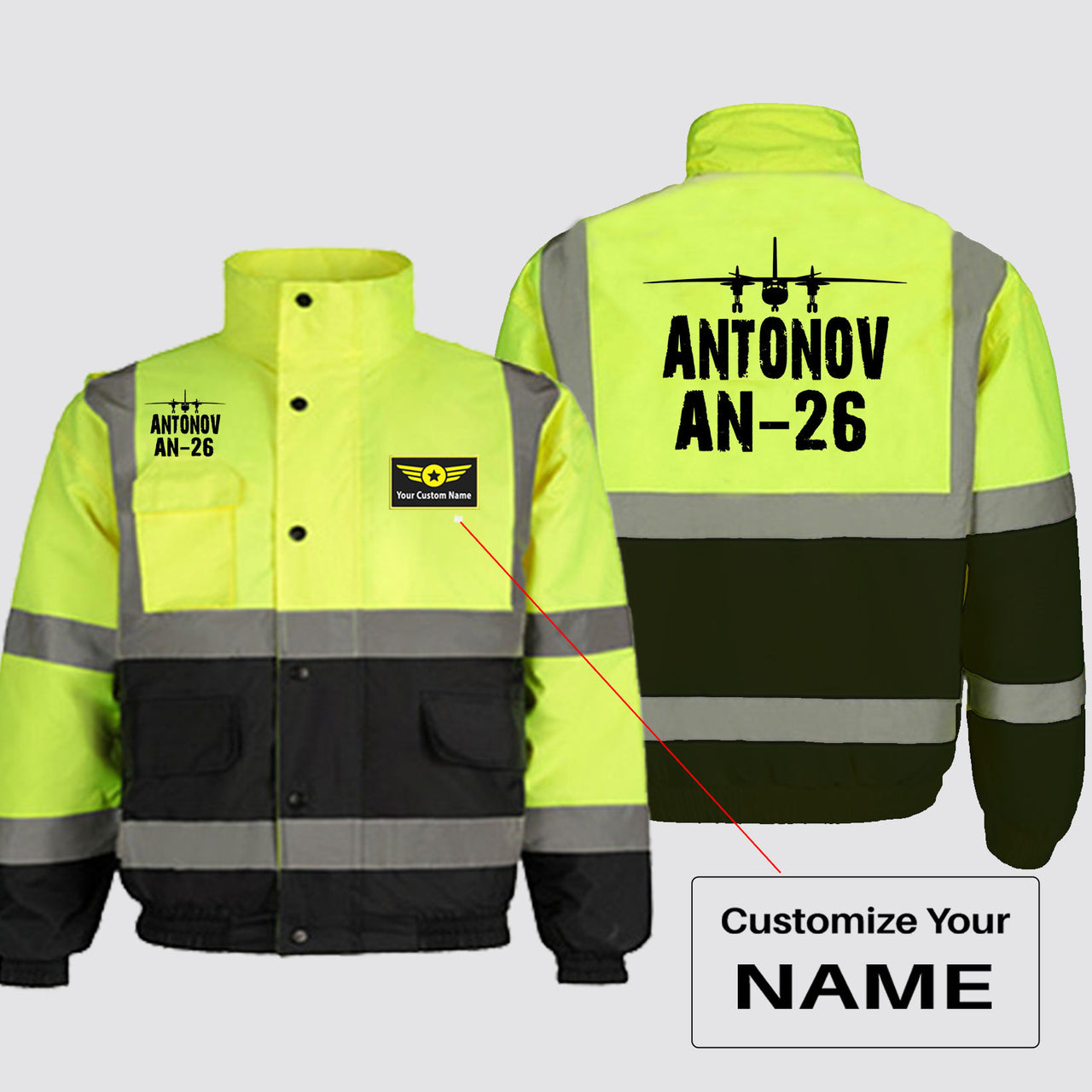 Antonov AN-26 & Plane Designed Reflective Winter Jackets