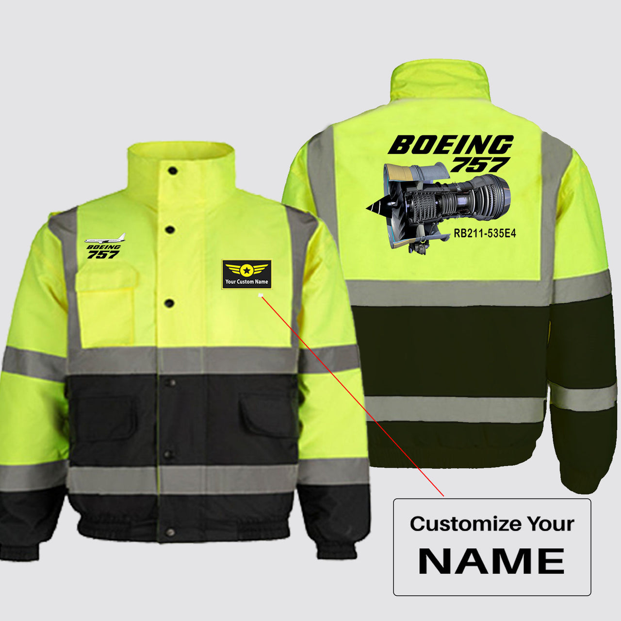 Boeing 757 & Rolls Royce Engine (RB211) Designed Reflective Winter Jackets