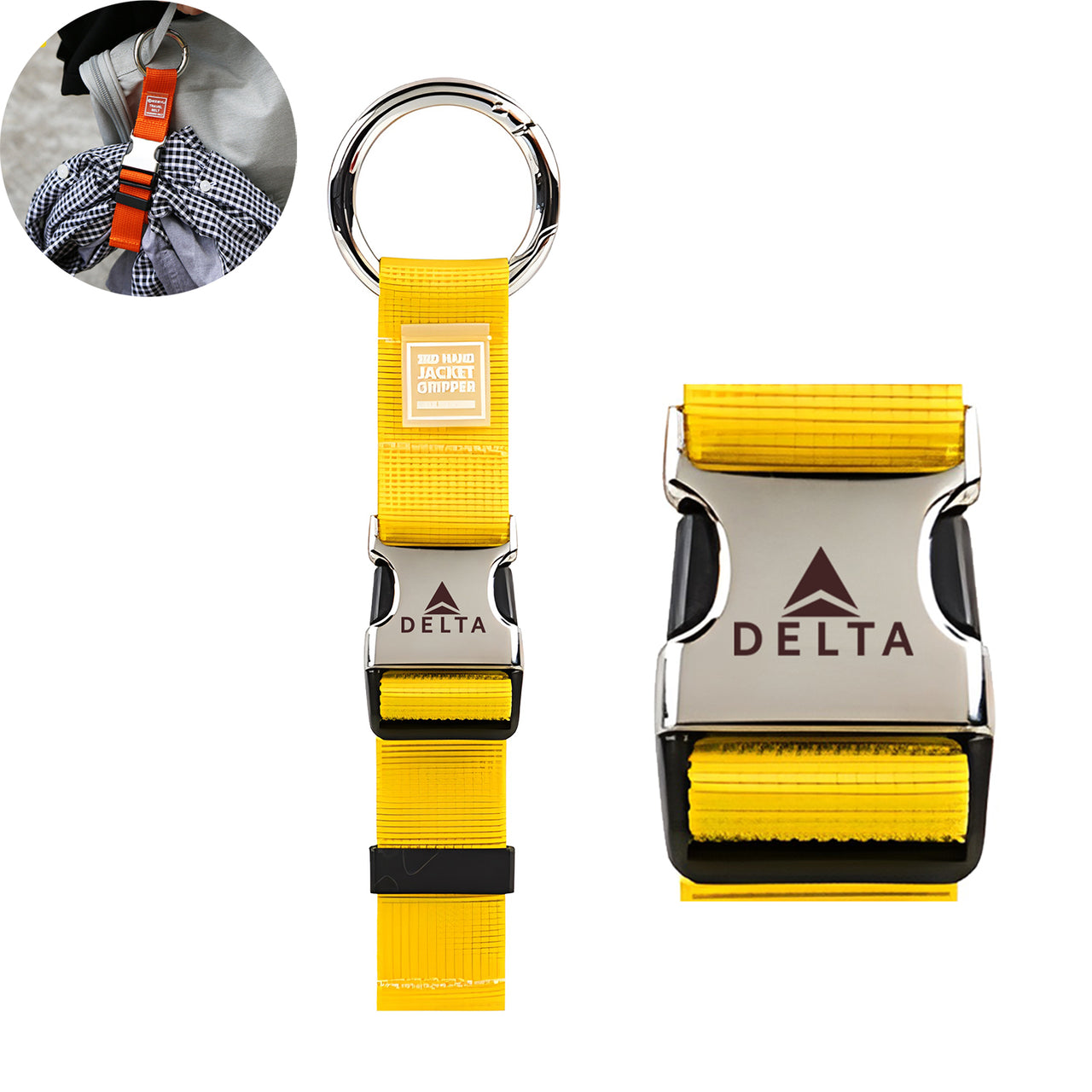 Delta Air Lines Designed Portable Luggage Strap Jacket Gripper