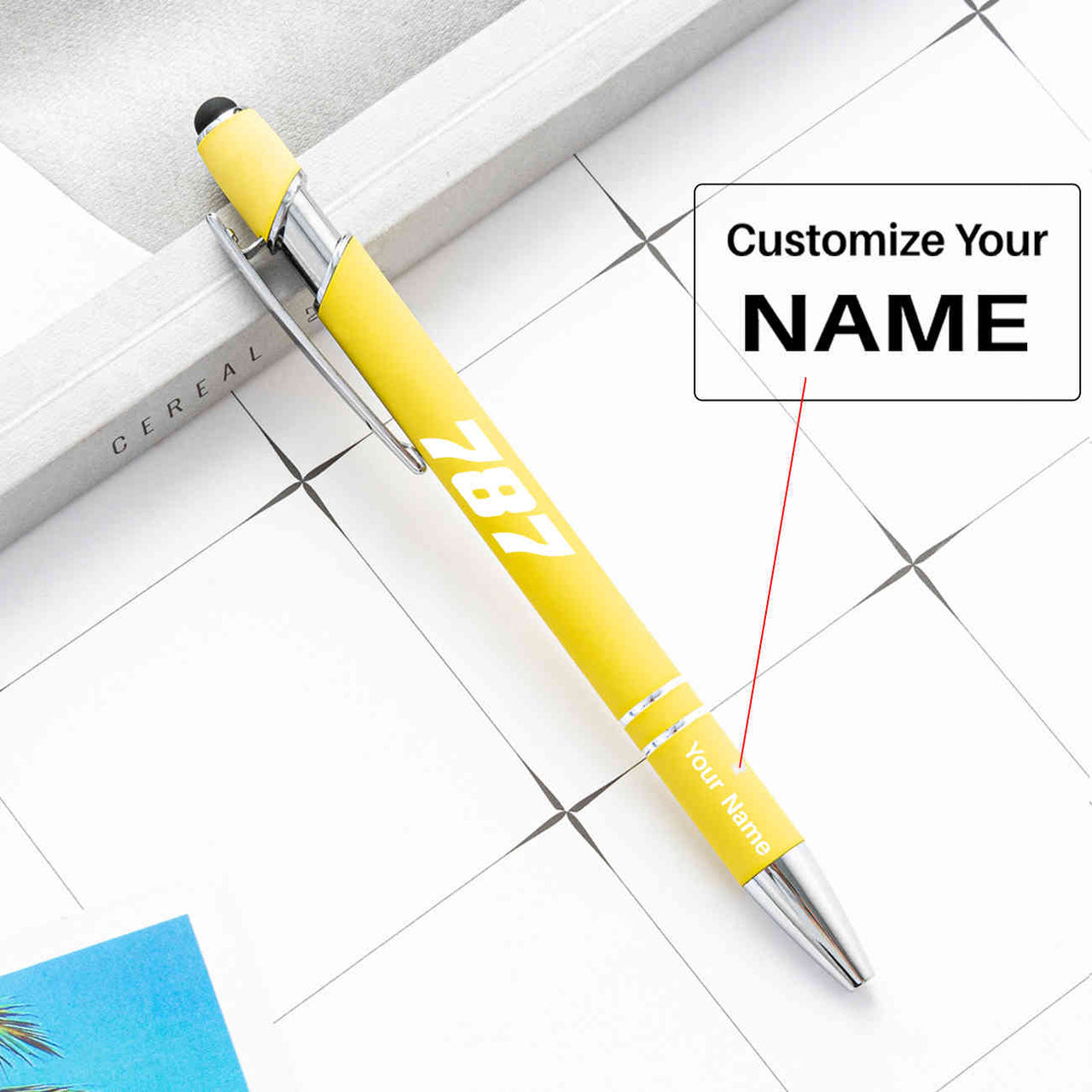 787 Flat Text Designed Ballpens Capacitive Screen Touch Pens