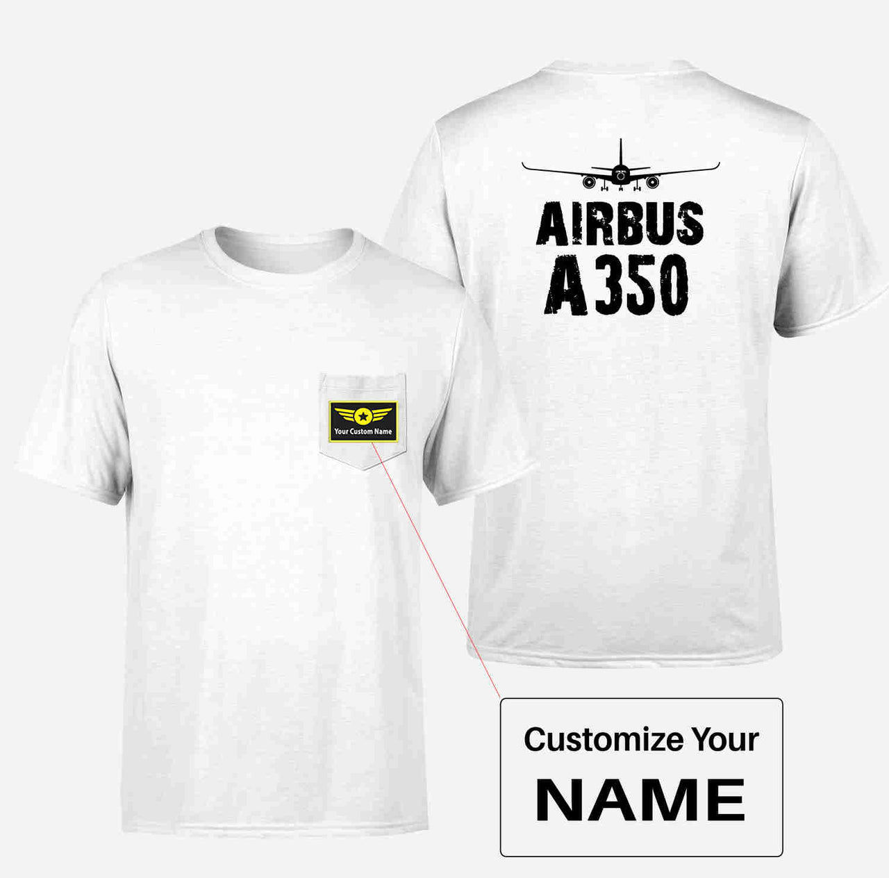 Airbus A350 & Plane Designed Pocket T-Shirts