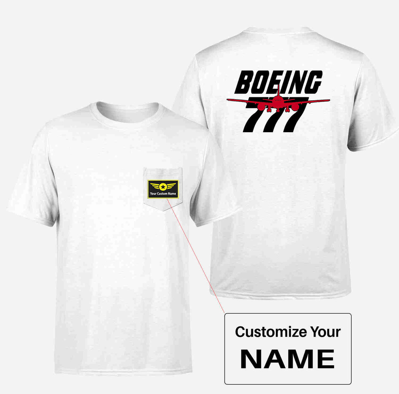 Amazing Boeing 777 Designed Pocket T-Shirts