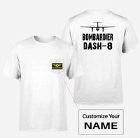 Thumbnail for Bombardier Dash-8 & Plane Designed Pocket T-Shirts