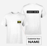 Thumbnail for Cabin Crew Text Designed Pocket T-Shirts