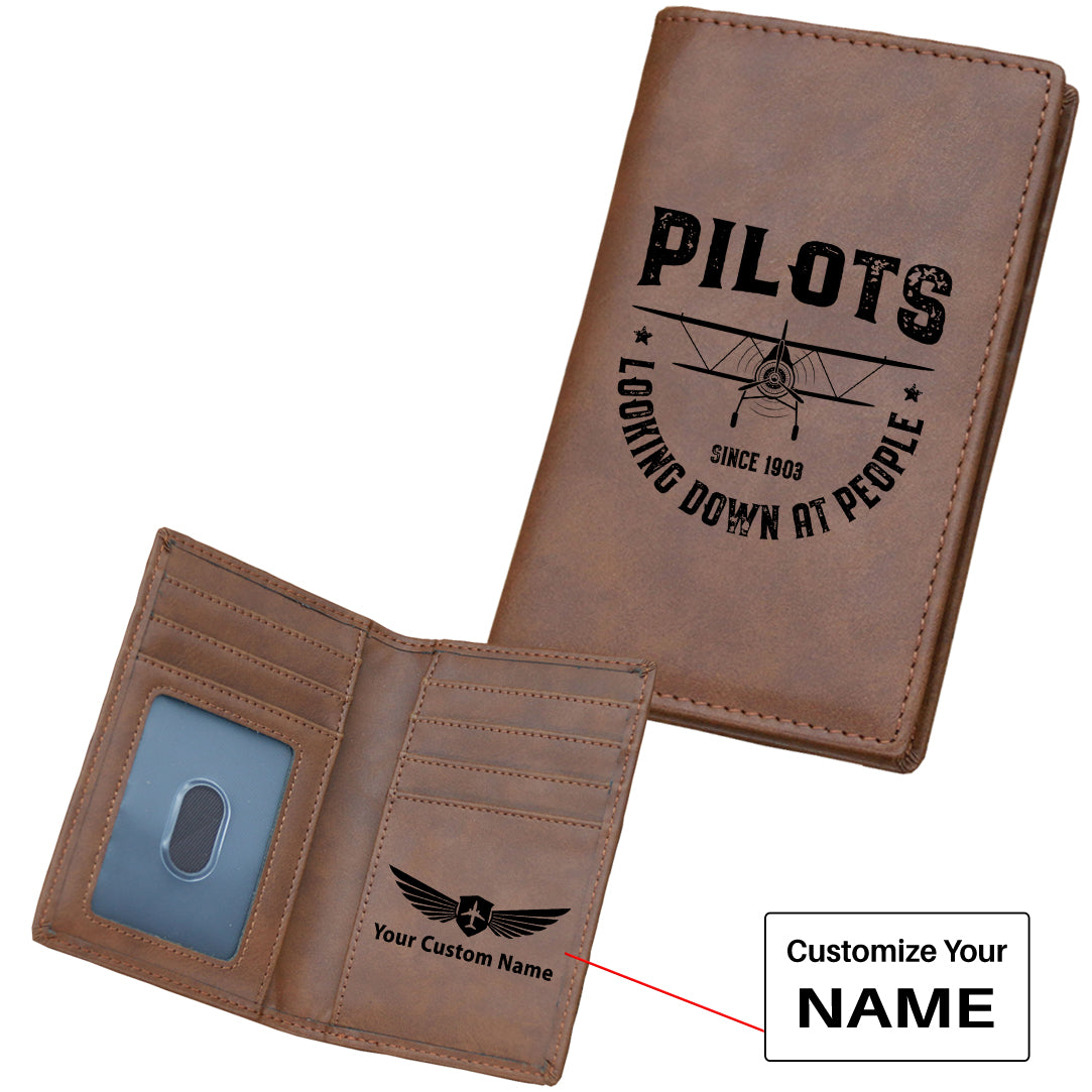 Pilots Looking Down at People Since 1903 Designed Leather Card Holder Wallets