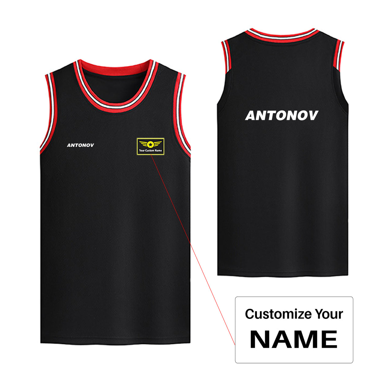 Antonov & Text Designed Basketball Style Sports Tank Tops