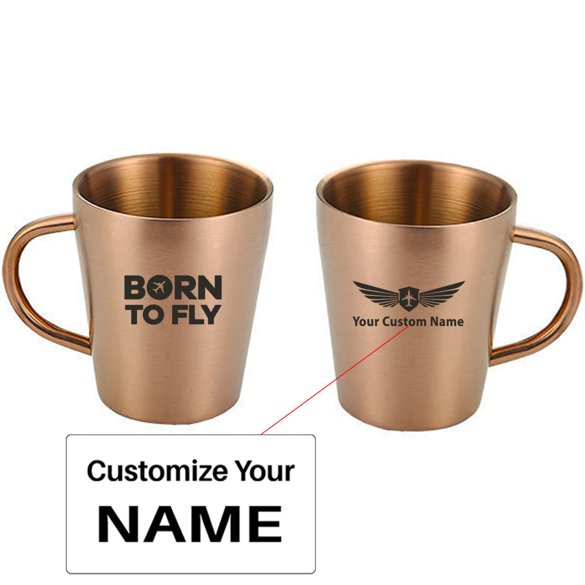 Born To Fly Special Designed Stainless Steel Coffee Mugs