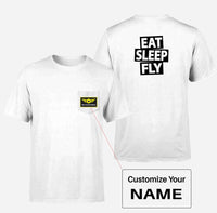 Thumbnail for Eat Sleep Fly Designed Pocket T-Shirts