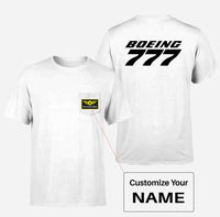 Thumbnail for Boeing 777 & Text Designed Pocket T-Shirts