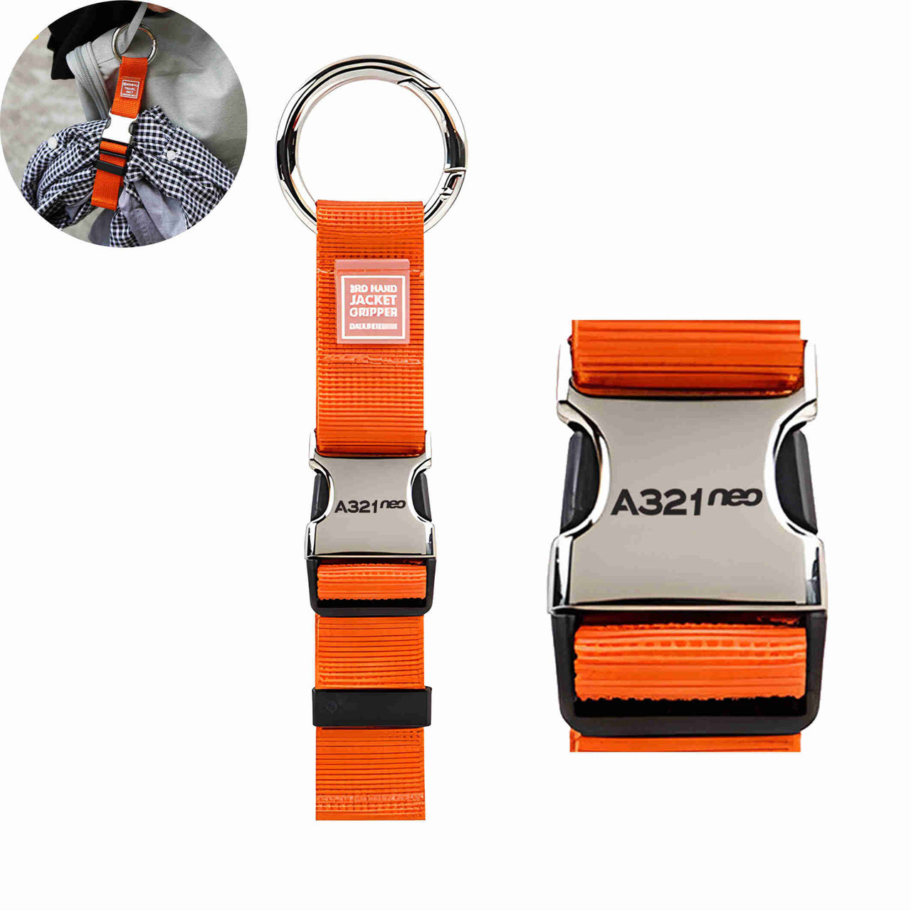 A321neo & Text Designed Portable Luggage Strap Jacket Gripper