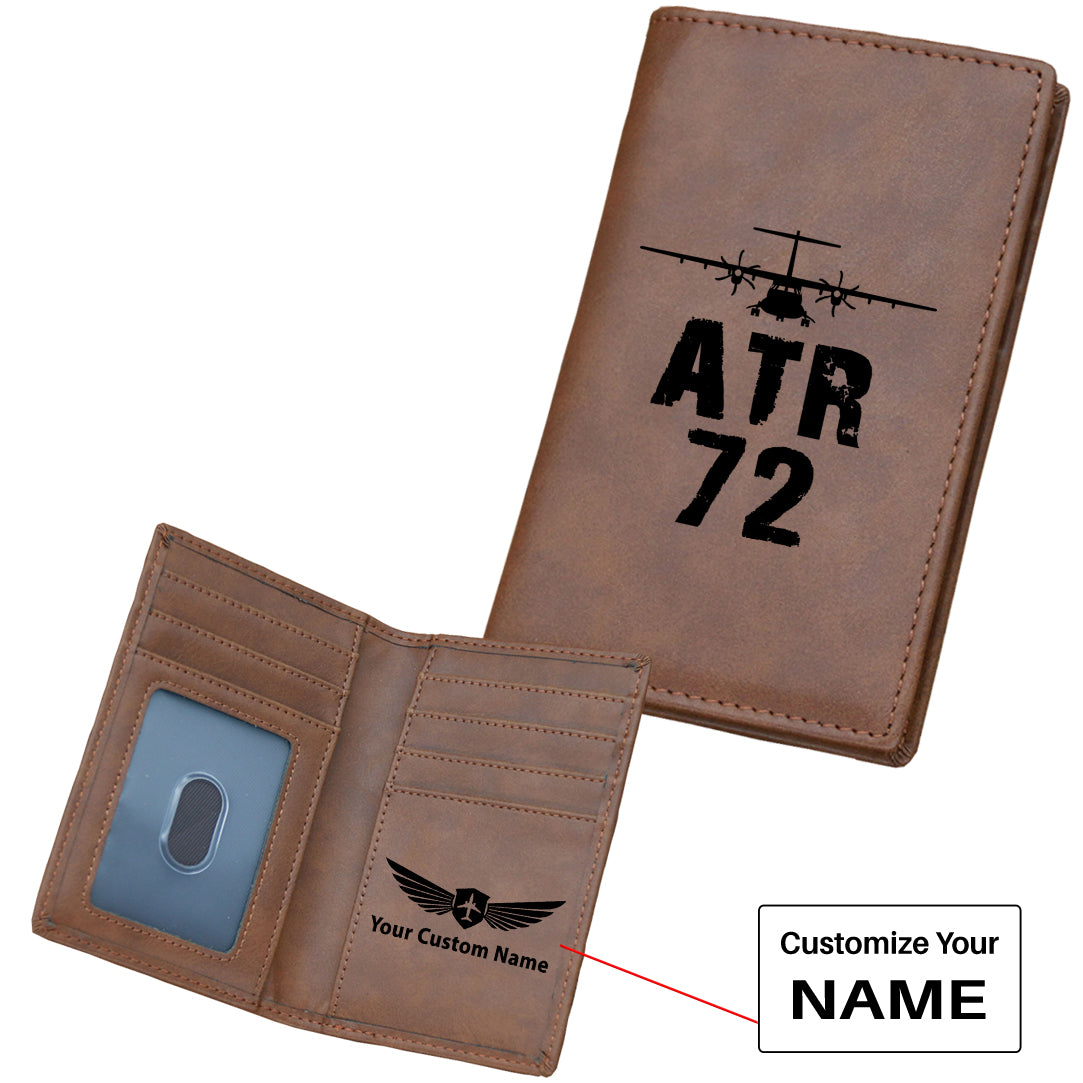 ATR-72 & Plane Designed Leather Card Holder Wallets