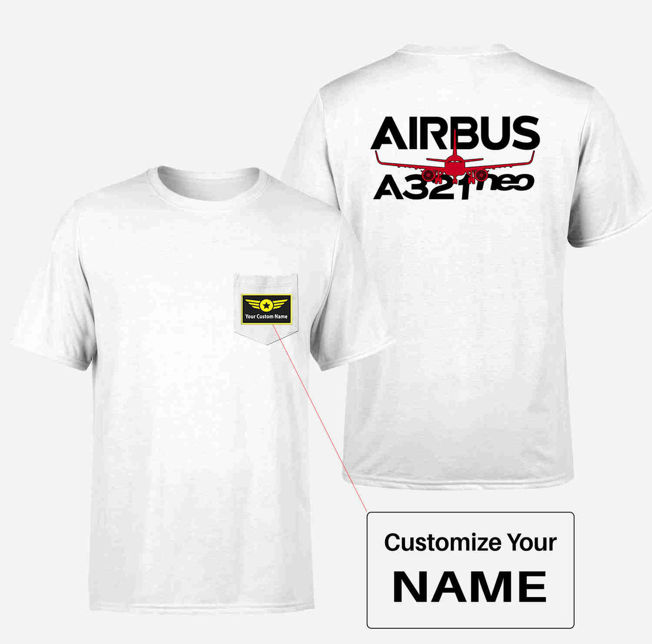 Amazing Airbus A321neo Designed Pocket T-Shirts