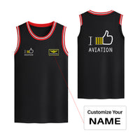 Thumbnail for I Like Aviation Designed Basketball Style Sports Tank Tops