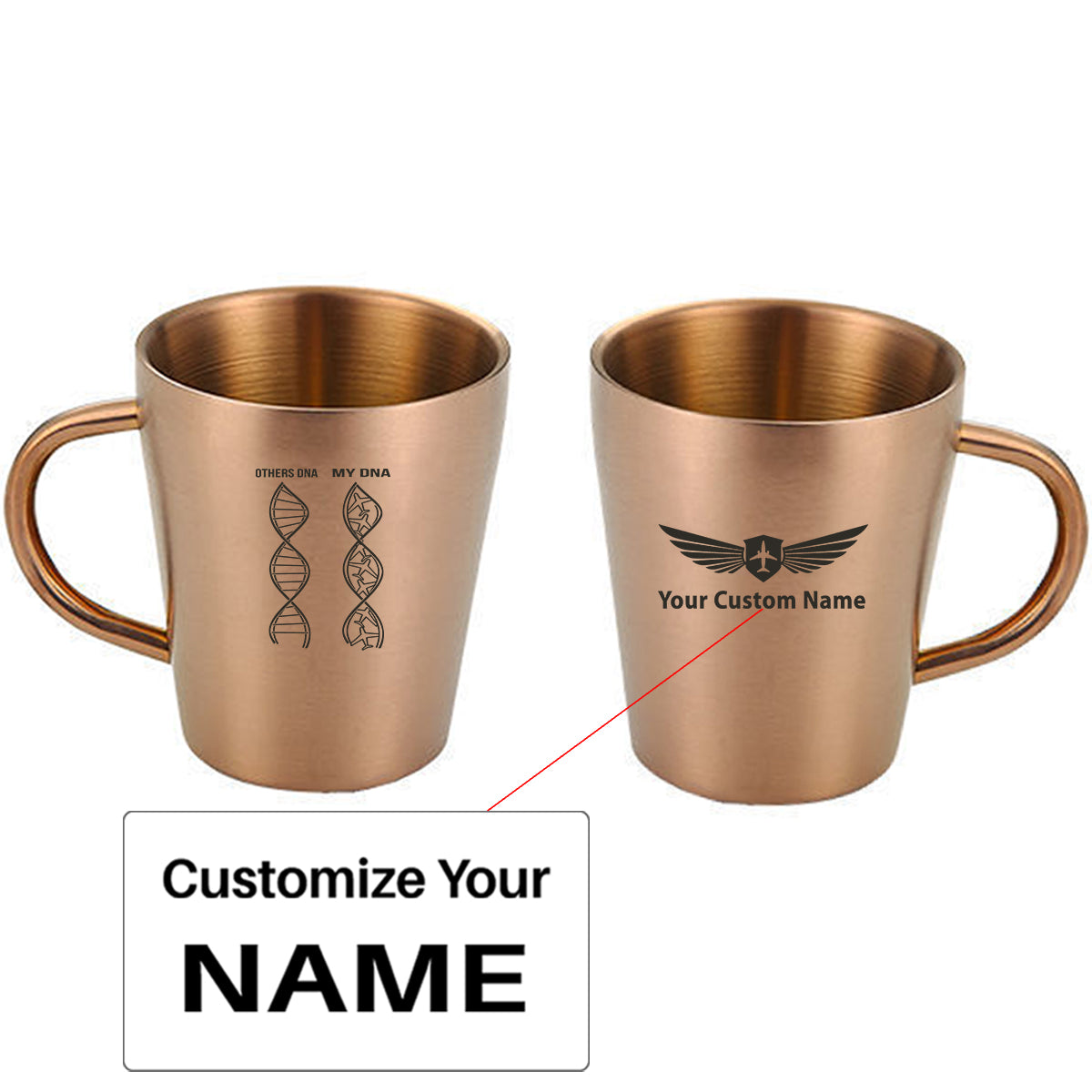 Aviation DNA Designed Stainless Steel Coffee Mugs