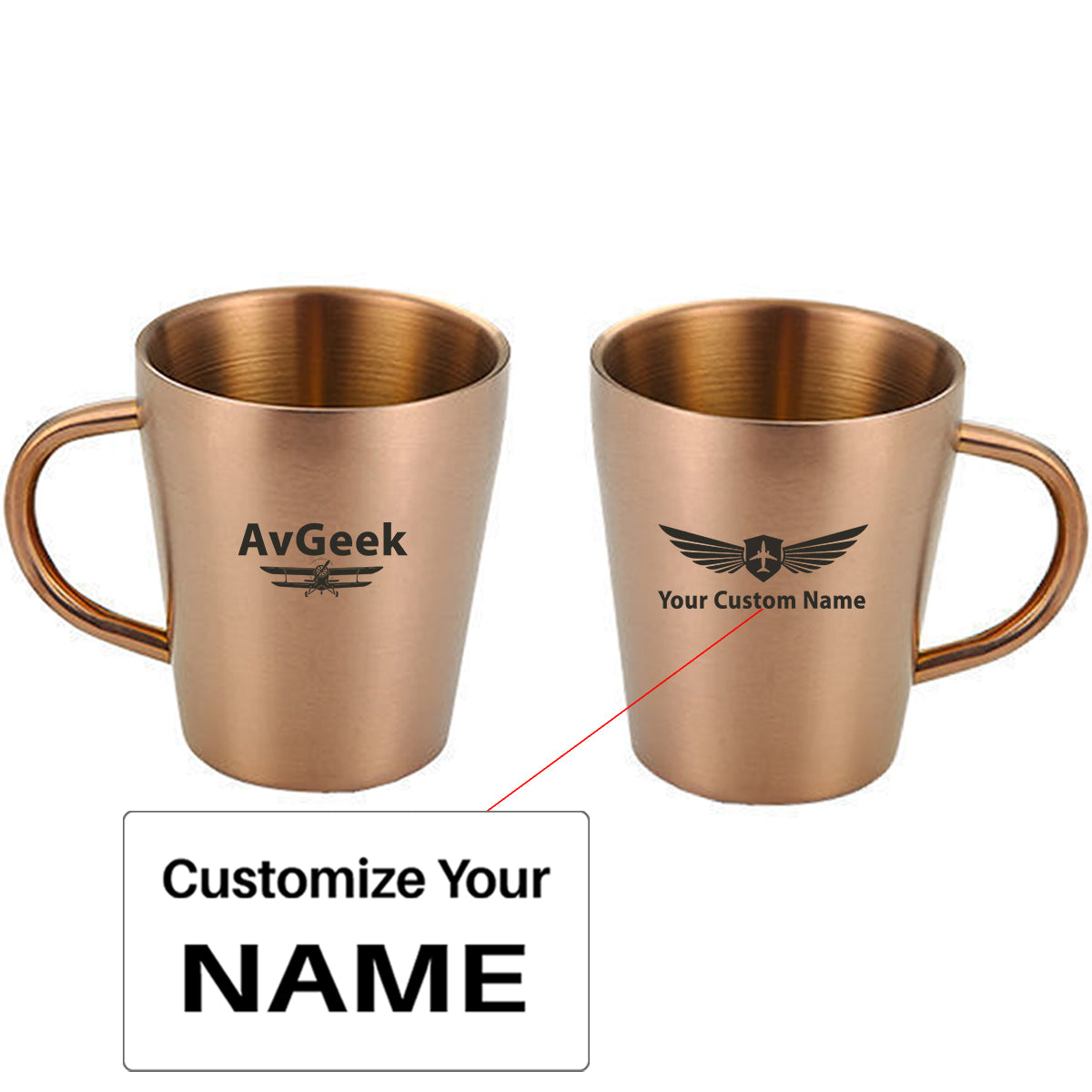 Avgeek Designed Stainless Steel Coffee Mugs