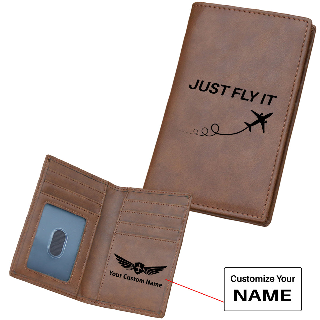 Just Fly It Designed Leather Card Holder Wallets