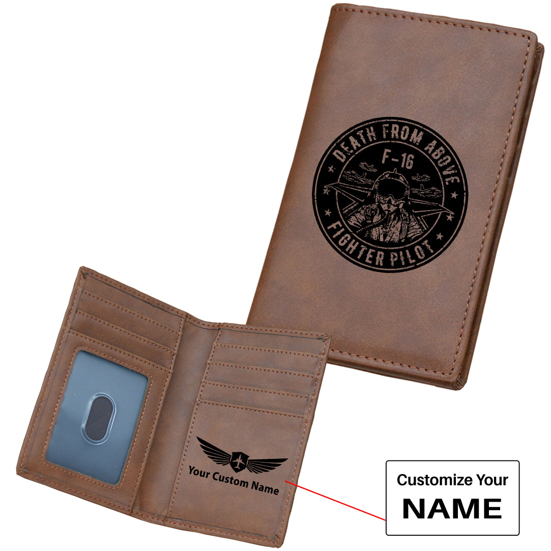 Fighting Falcon F16 - Death From Above Designed Leather Card Holder Wallets