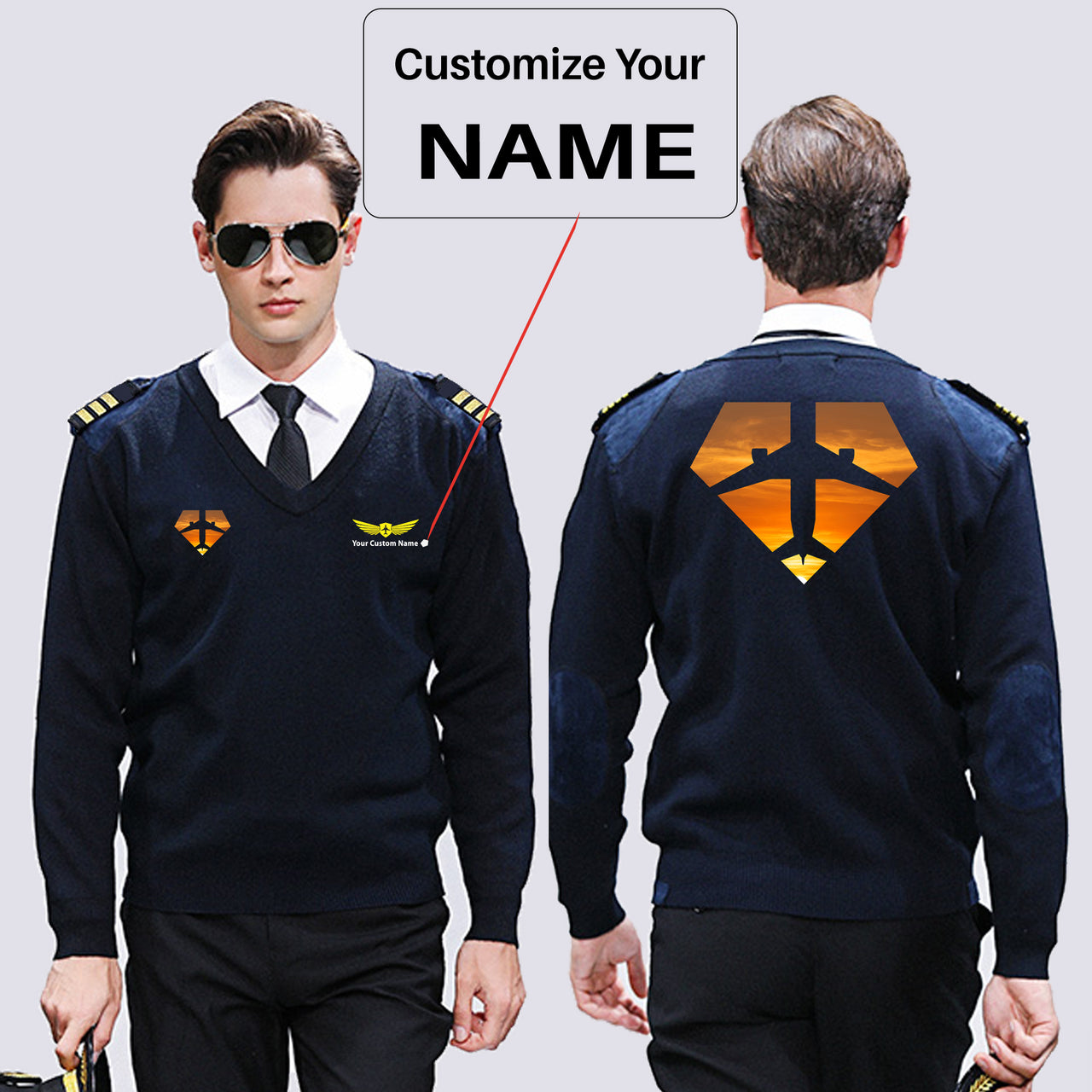 Supermen of The Skies (Sunset) Designed Wool Pilot Sweaters