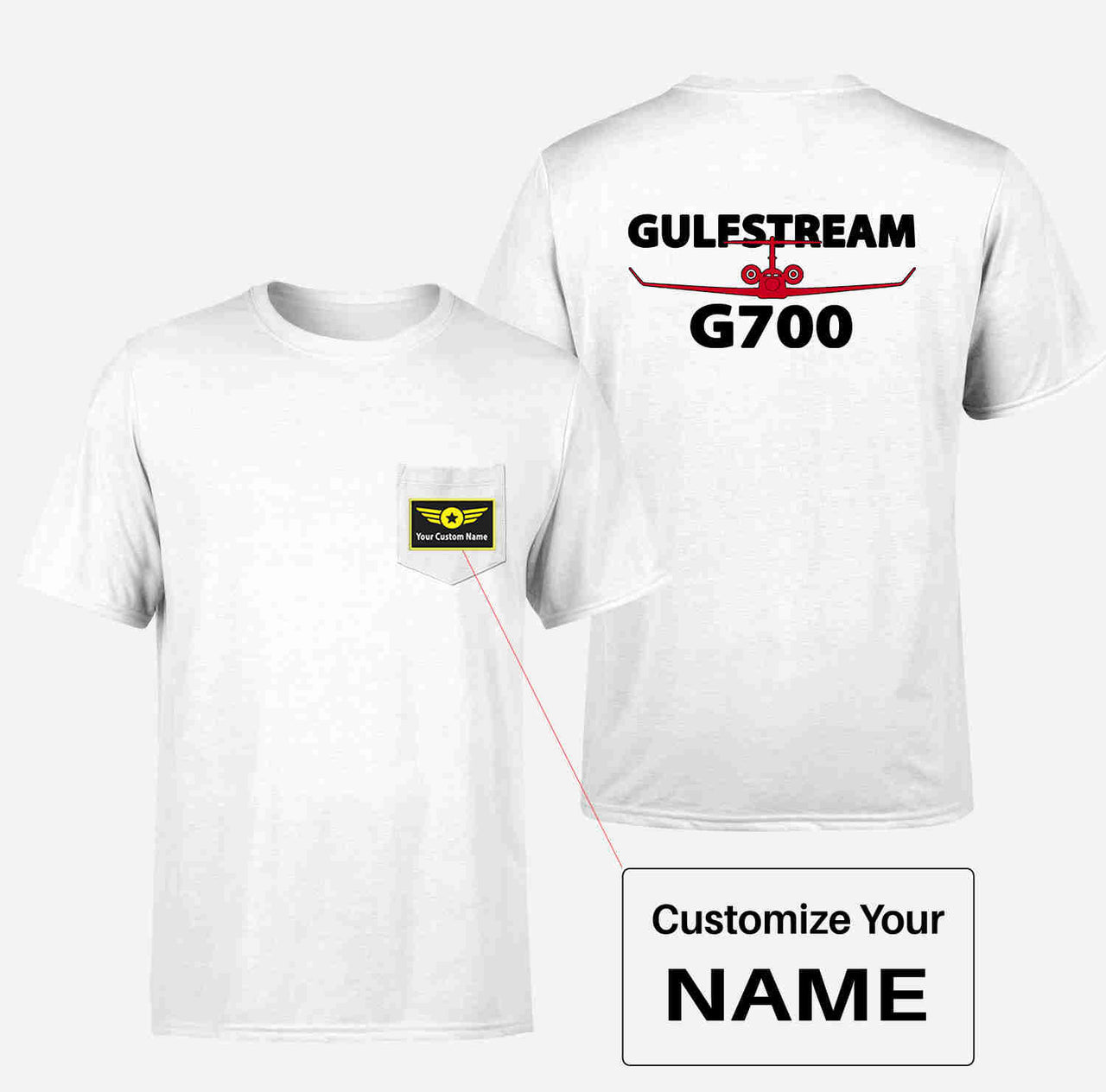 Amazing Gulfstream G700 Designed Pocket T-Shirts