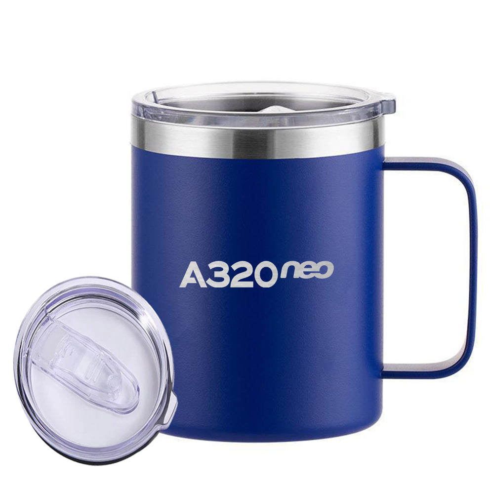 A320neo & Text Designed Stainless Steel Laser Engraved Mugs