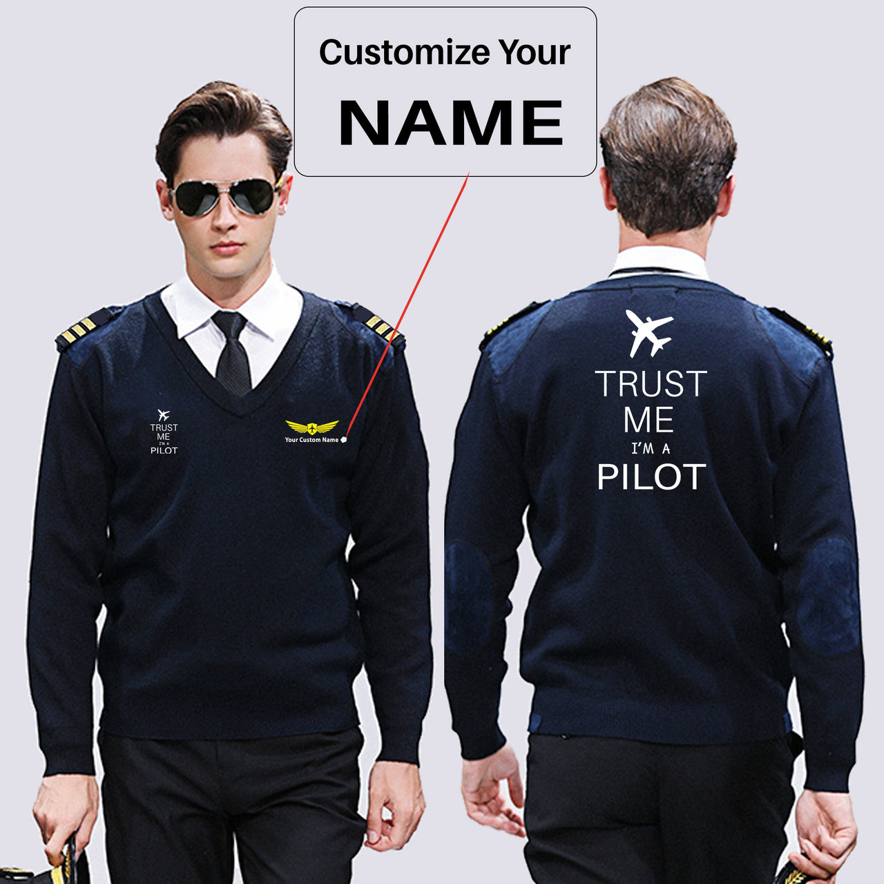 Trust Me I'm a Pilot 2 Designed Wool Pilot Sweaters