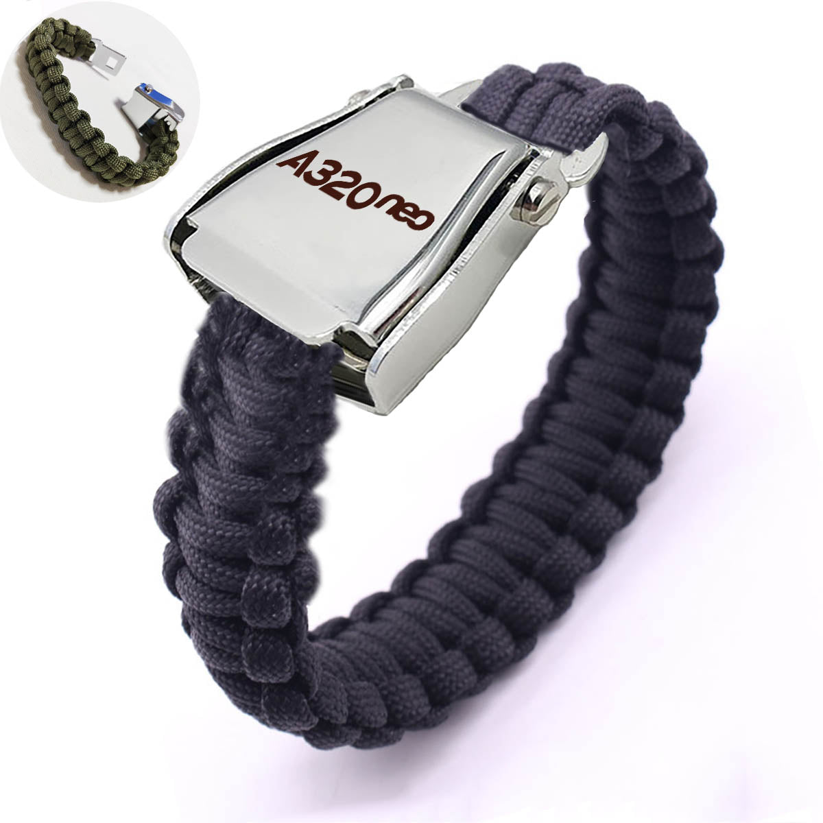 A320neo & Text Design Airplane Seat Belt Bracelet