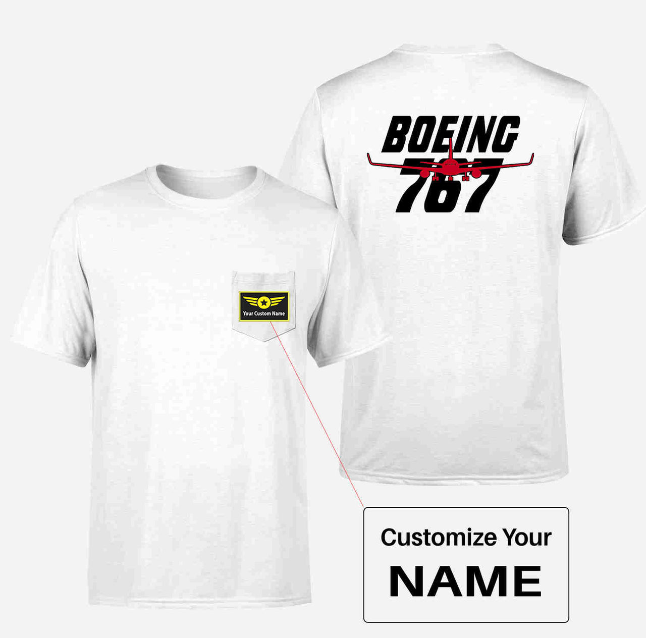 Amazing Boeing 767 Designed Pocket T-Shirts