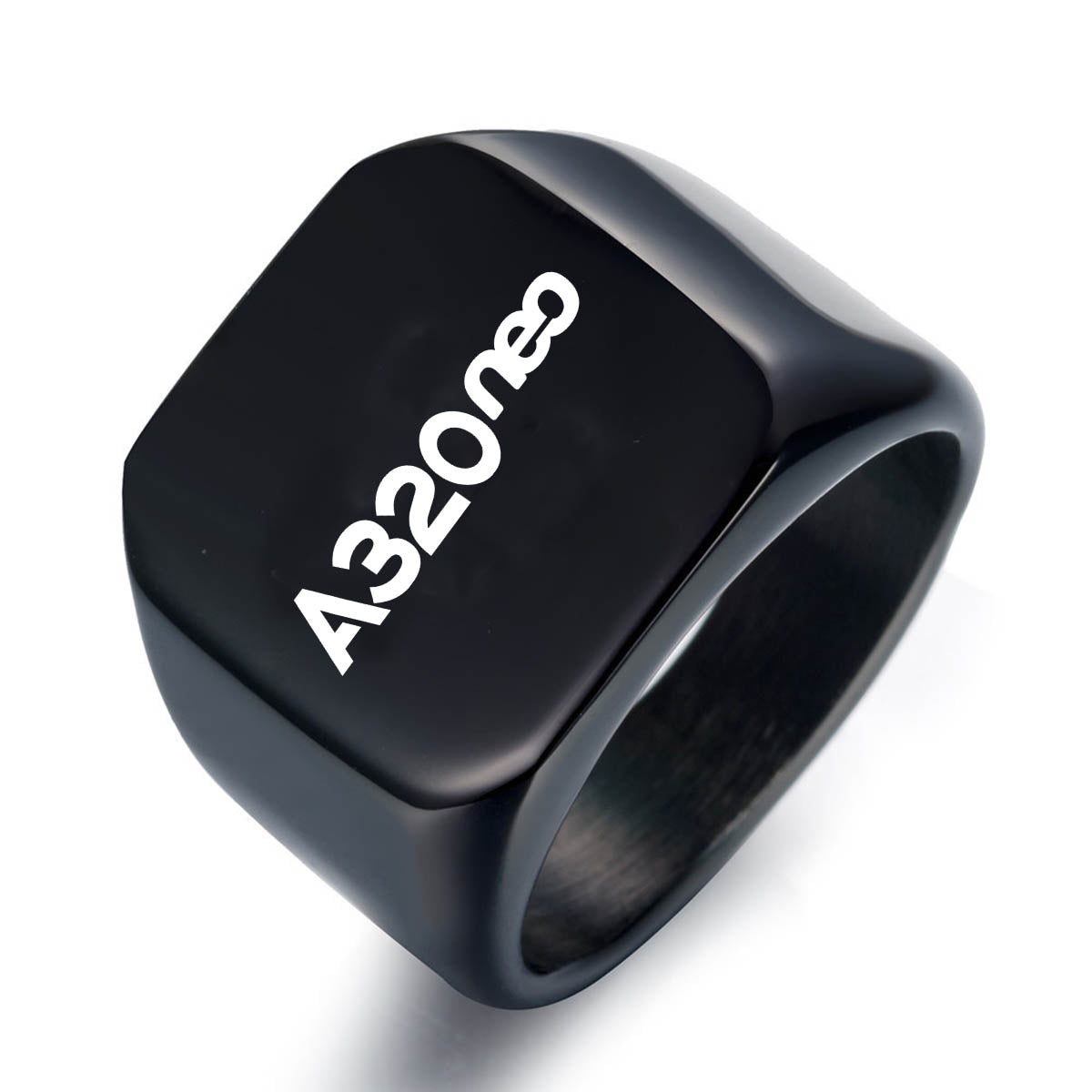 A320neo & Text Designed Designed Men Rings