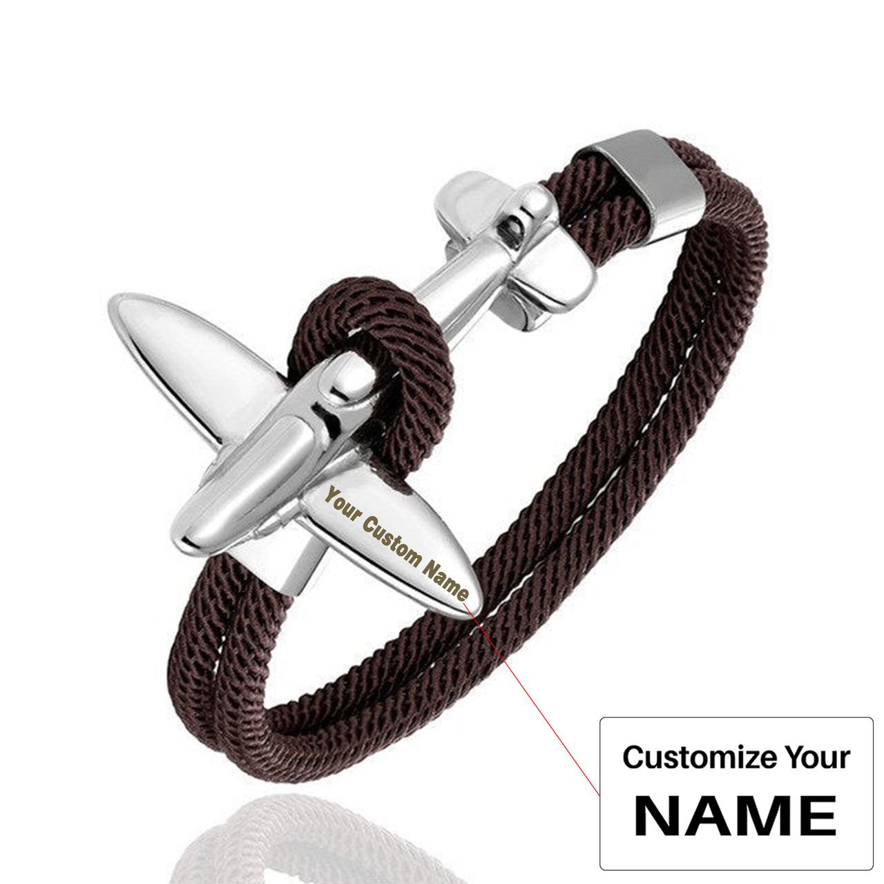 (Edition 2) Small Airplane Designed Rope Leather Bracelets